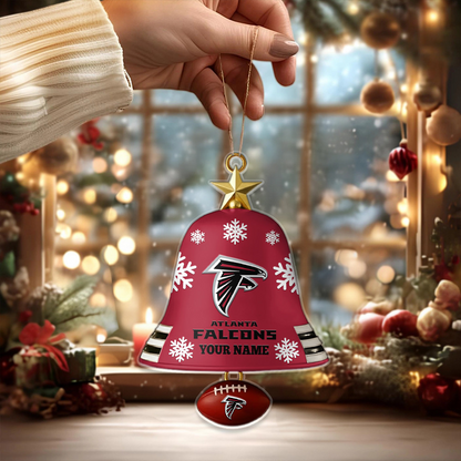 ATL x NFL Christmas Bell Ornament Custom Any Name DatND DVT
