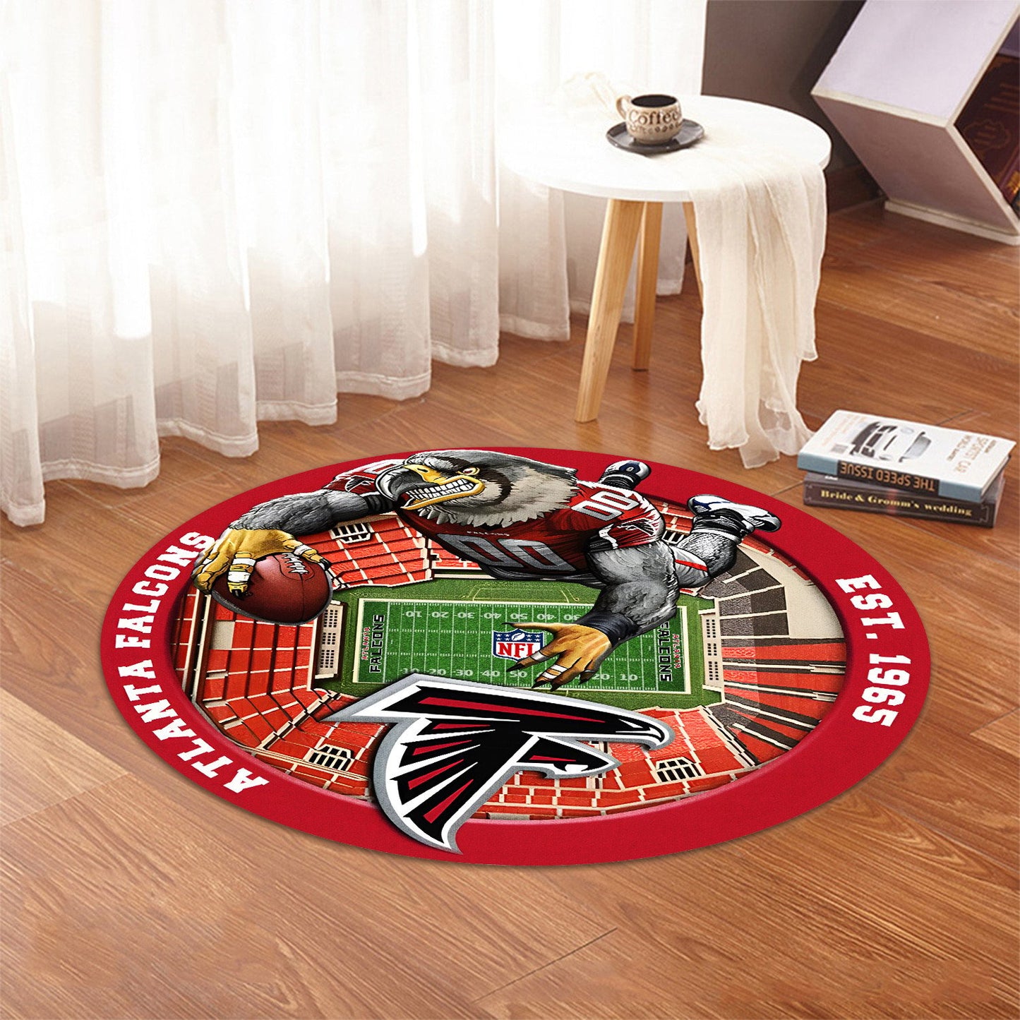 ATL x NFL Luxury 3D Round Rug DatND DVT