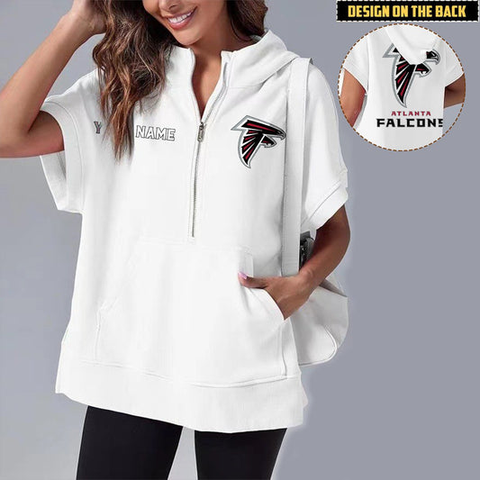 ATL x NFL Short Sleeve Zip Hoodie DATND TANTD