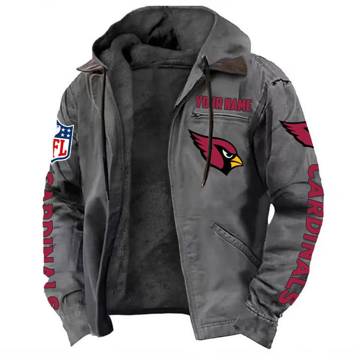 Arizona Cardinals Hooded Cardigan Jacket V1 NAK