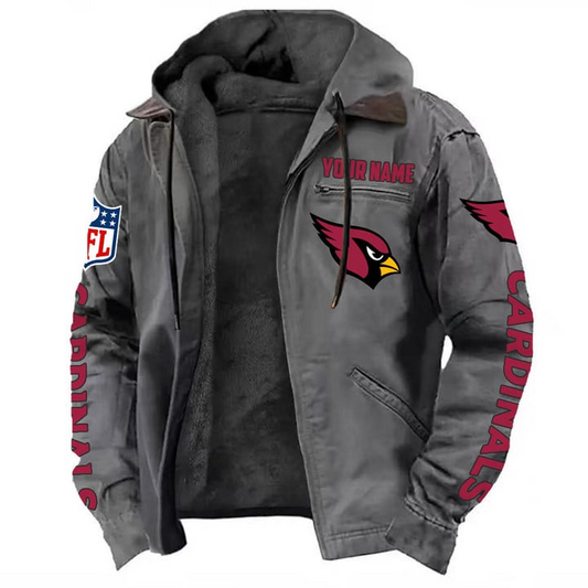 Arizona Cardinals Hooded Cardigan Jacket V1 NAK