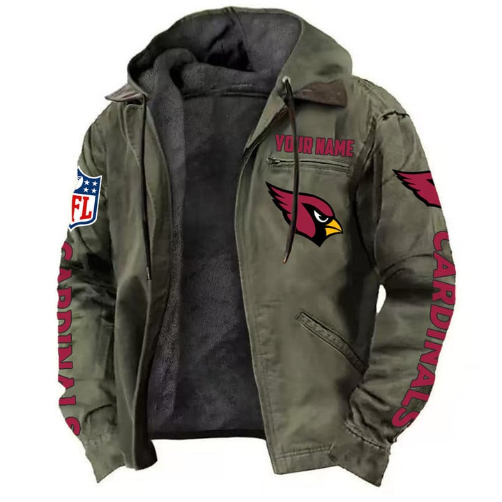 Arizona Cardinals Hooded Cardigan Jacket V1 NAK