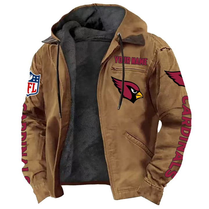 Arizona Cardinals Hooded Cardigan Jacket V1 NAK