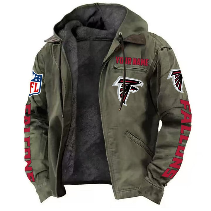 Atlanta Falcons Hooded Cardigan Jacket  V1 NAK