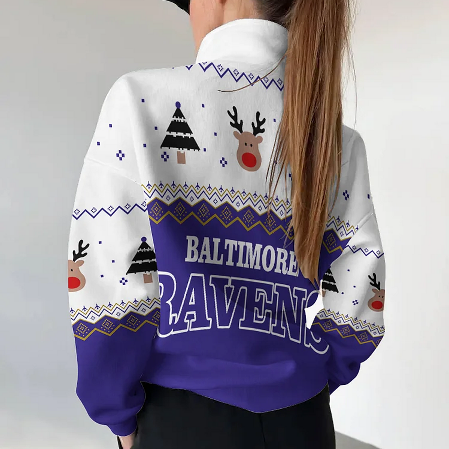 BAL X NFL Women's Outdoor Casual Stand Collar Long Sleeve Pullover DATND THUONGNH