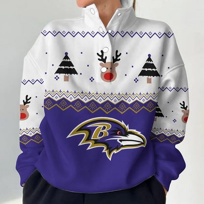 BAL X NFL Women's Outdoor Casual Stand Collar Long Sleeve Pullover DATND THUONGNH