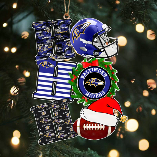 BAL x NFL Christmas Ho Ho Ho Ornament 0101 DatND ThuongNH