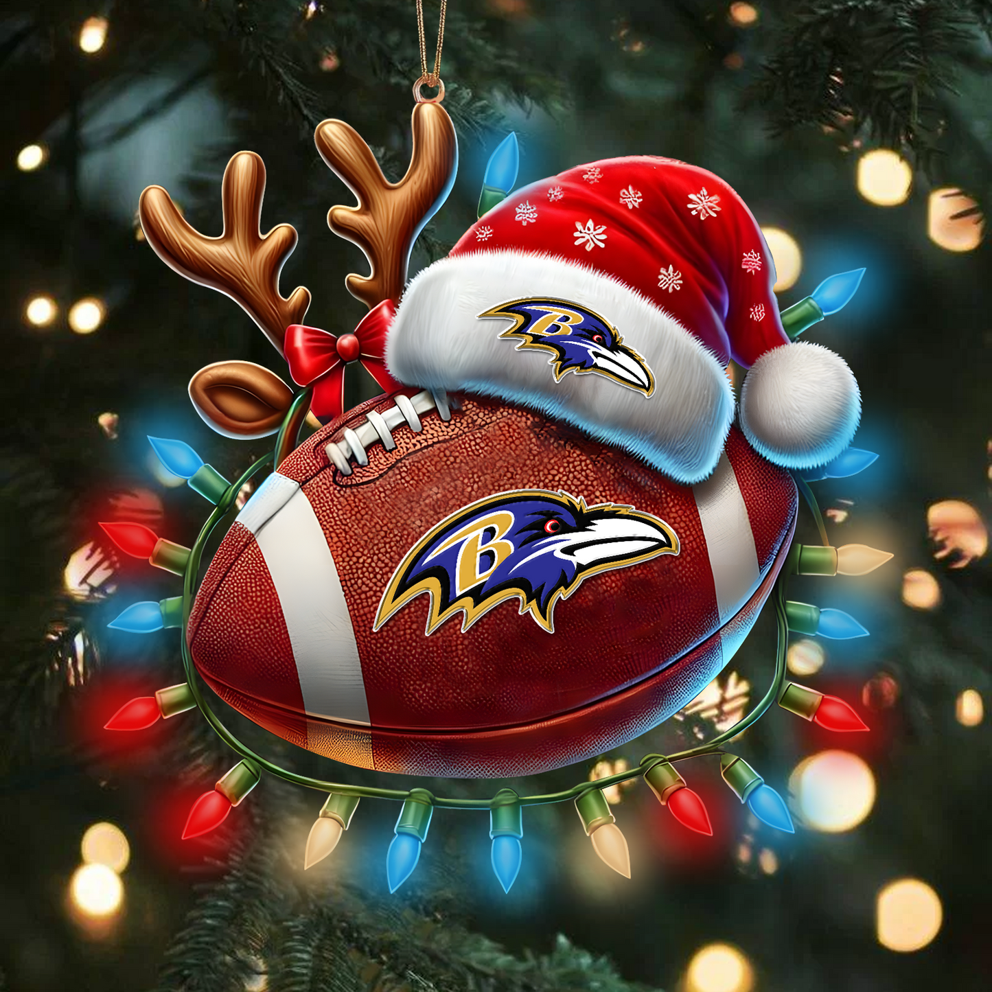 BAL x NFL Christmas Lights Football Ornament 0110 DatND ThuongNH