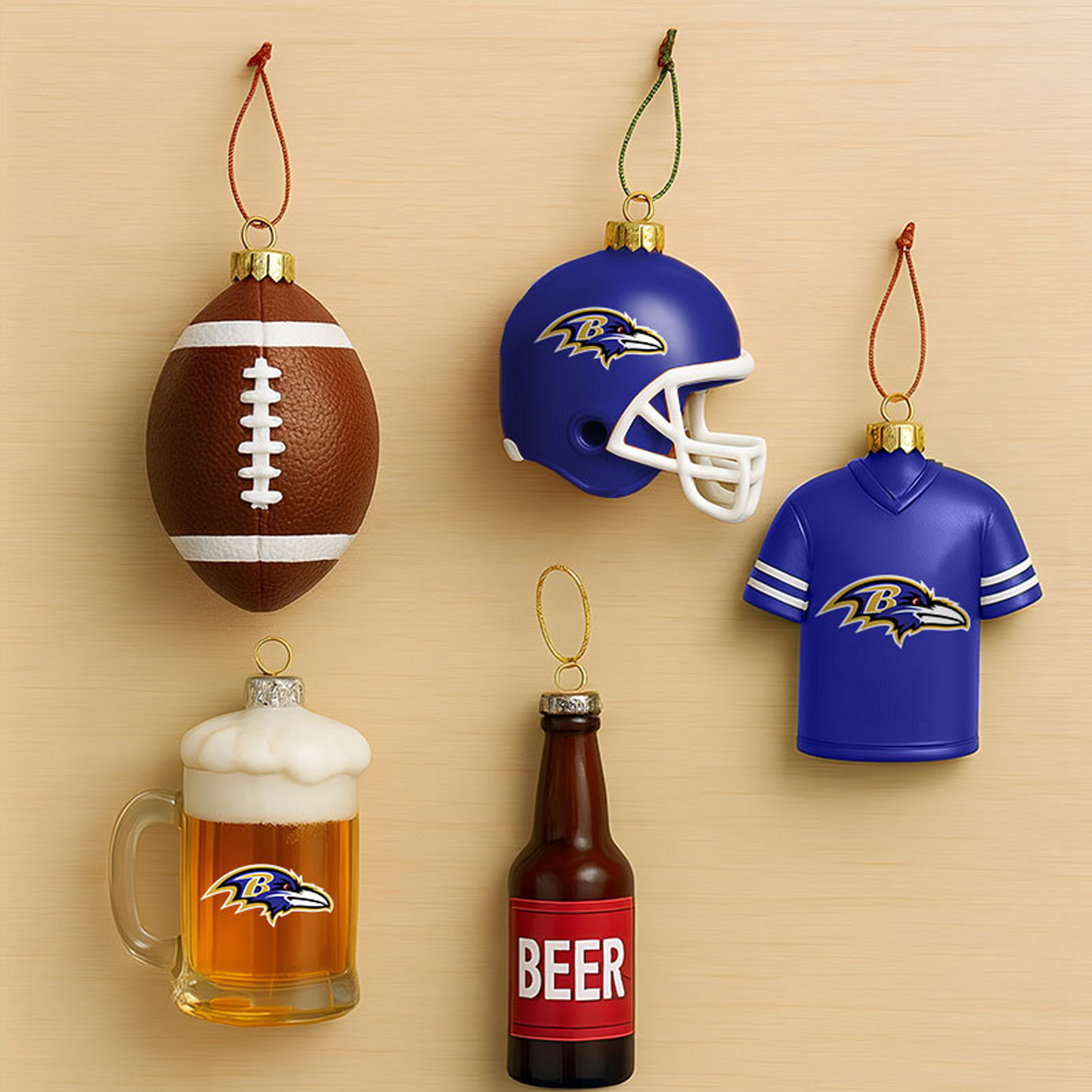 BAL x NFL Football Combo Set 5 Acrylic Ornament For Home Decor DatND DVT