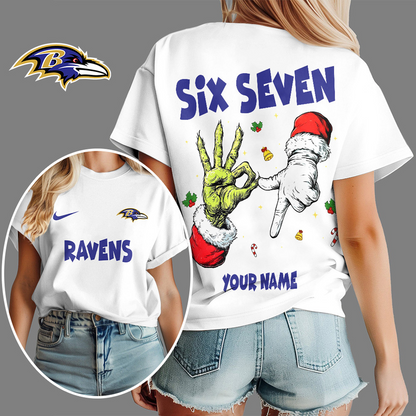 BAL x NFL Funny Six Seven Hot Trend Tshirt Custom Any Name DATND TANTD