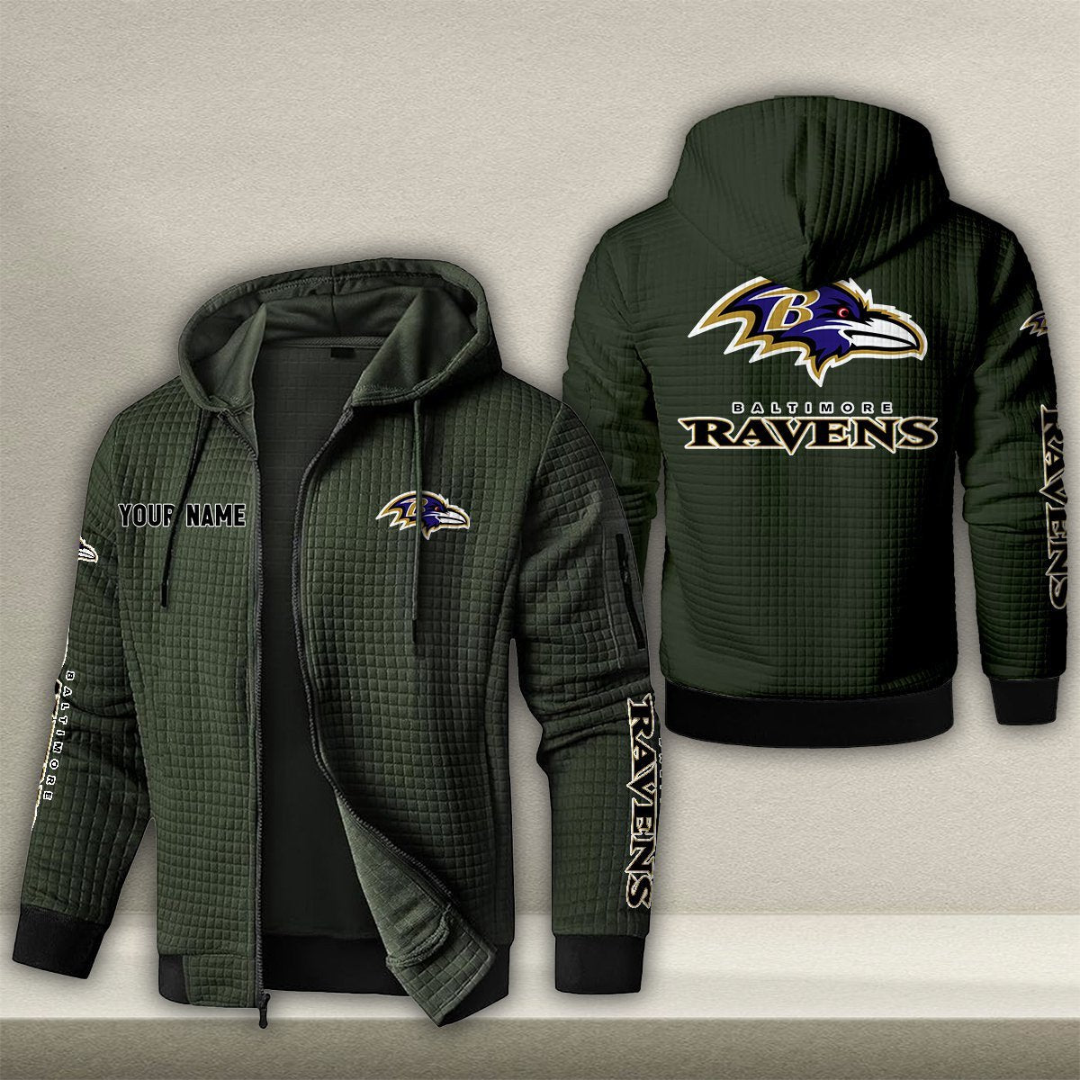 BAL x NFL Quilted Zip Hoodie DatND DVT