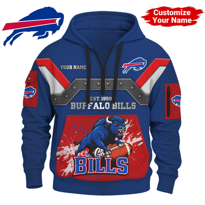BB Premium NFL 3D Half Zip Hoodie DDT NTL