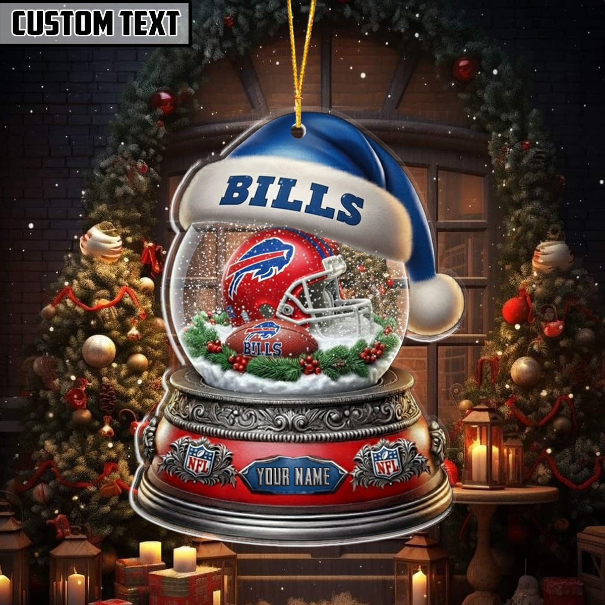 NFL Glass Snow Ball Helmet Football Ornament DDT CTND