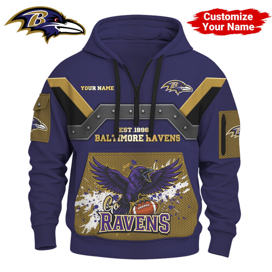 BR Premium NFL 3D Half Zip Hoodie DDT NTL