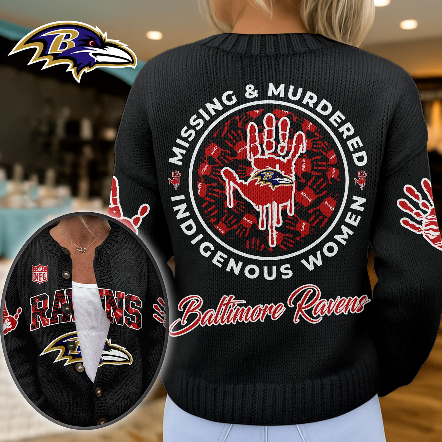 BR Premium NFL Cozy Knit Cardigan DDT NTL
