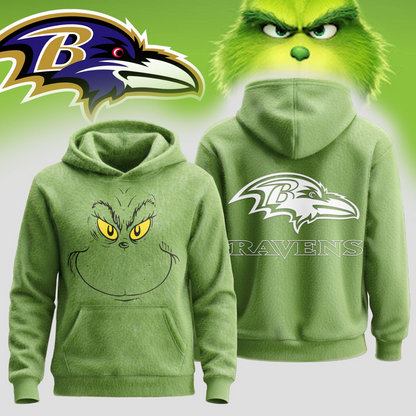 BR Premium NFL Grinch Christmas Hoodie DDT CTND