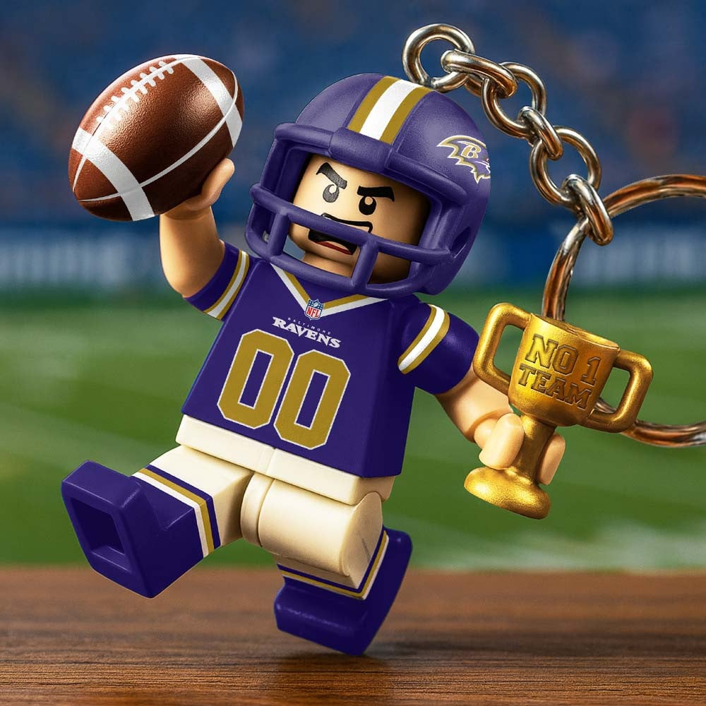 BR Premium NFL Lego No. 1 Team Personalized Key Chain DDT NTL