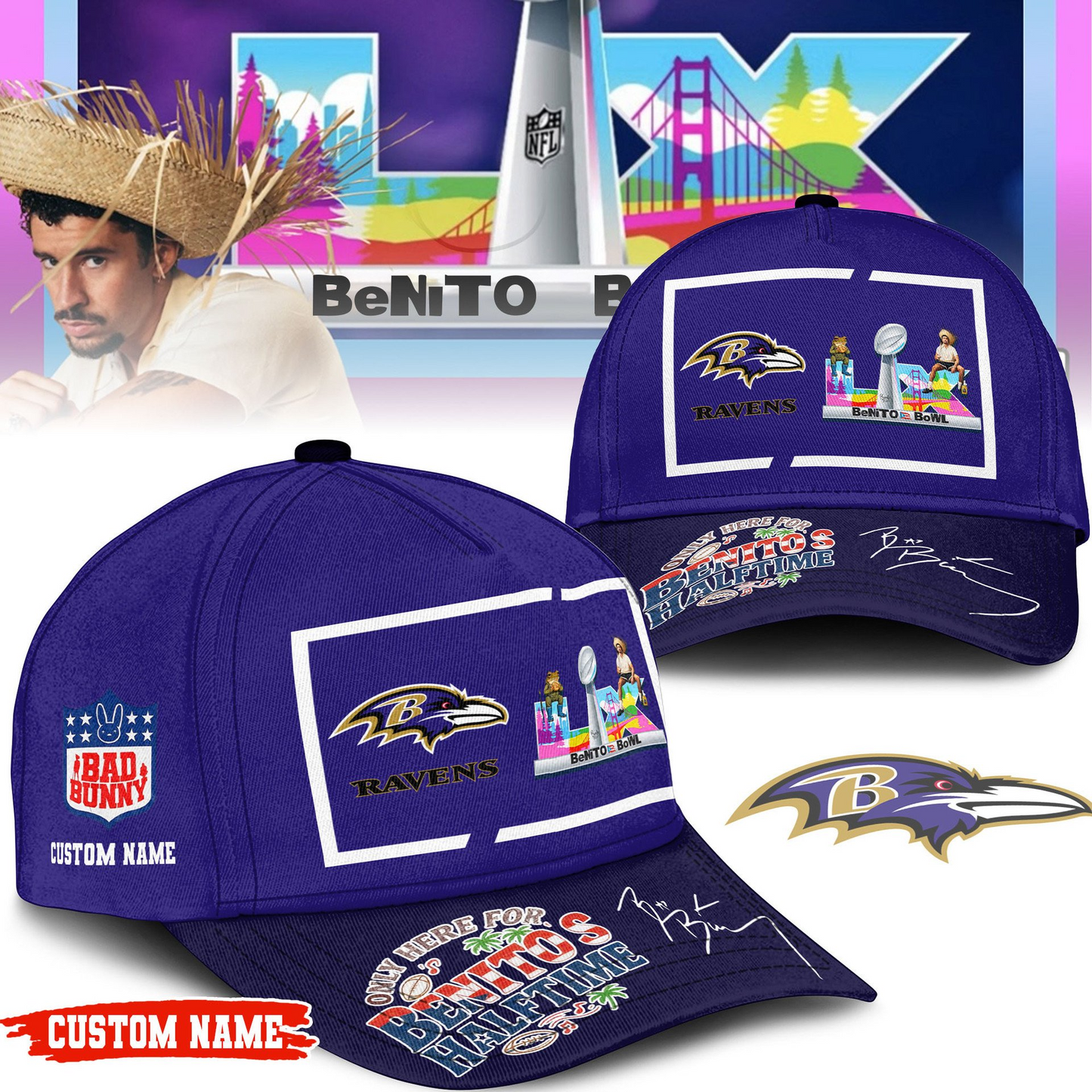 BR Premium NFL Only Here For Benitos Halftime Cap DDT HLPHUONG