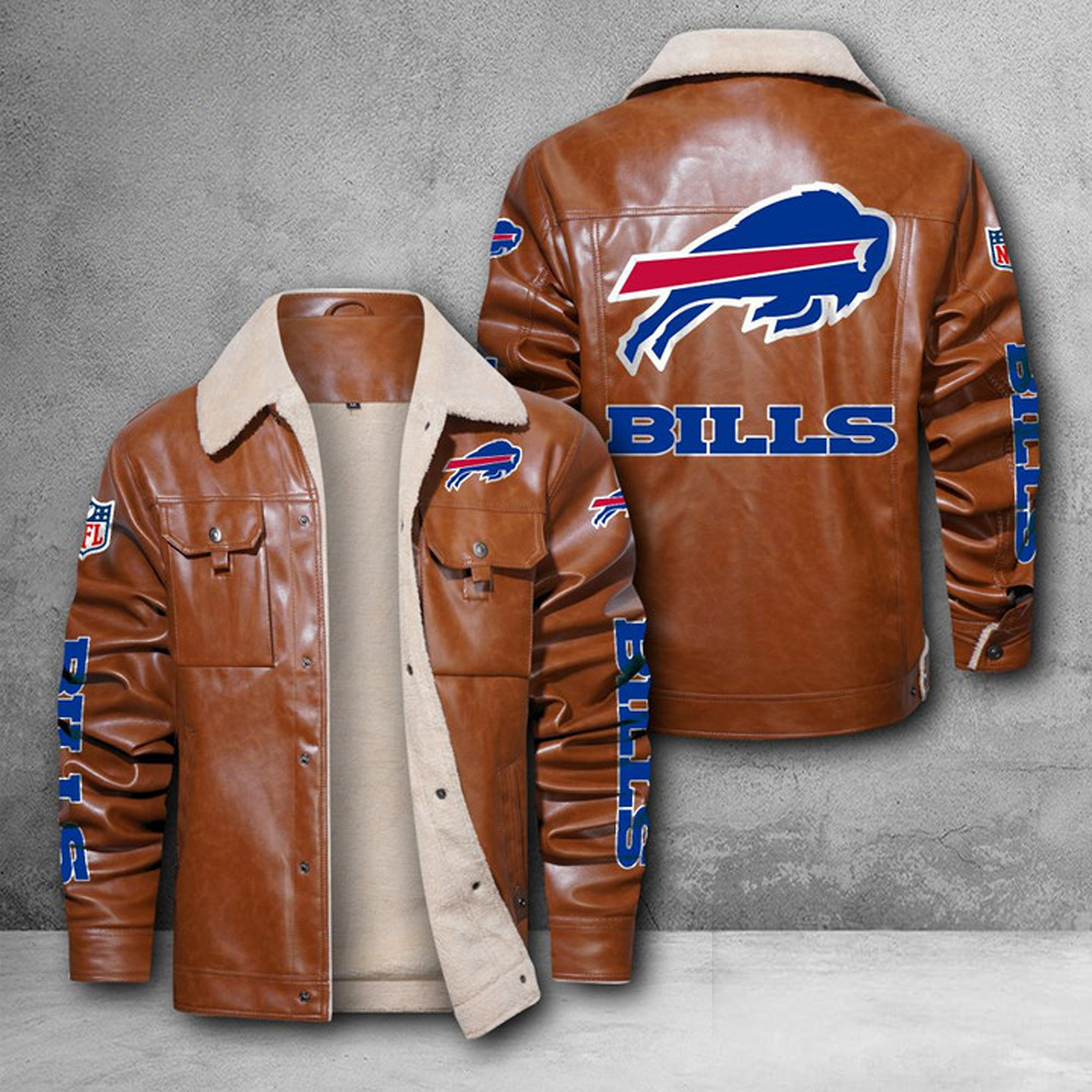 BUF X NFL LEATHER JACKET DATND THUONGNH