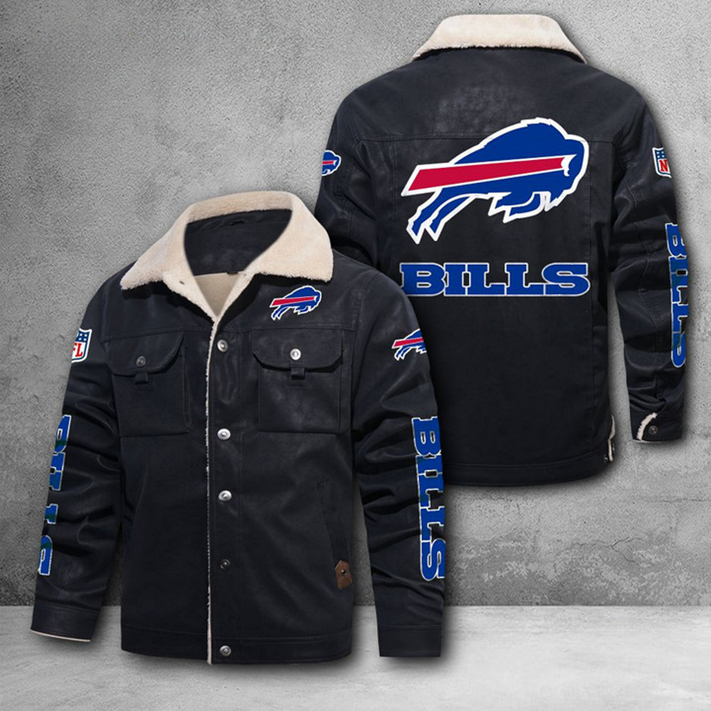BUF X NFL LEATHER JACKET DATND THUONGNH