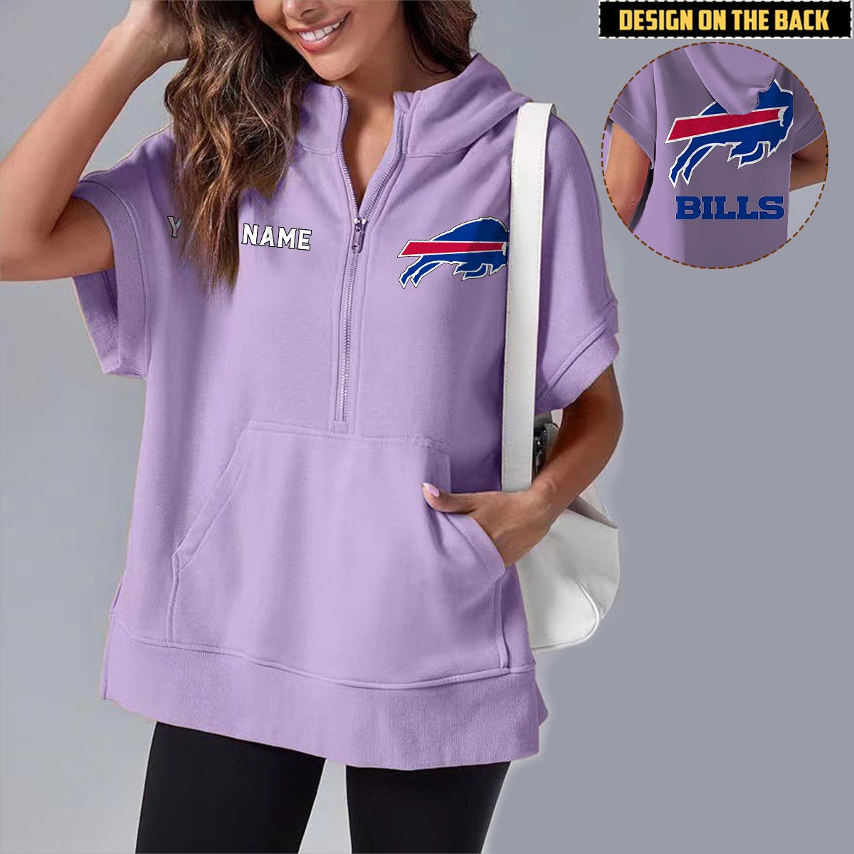 BUF x NFL Short Sleeve Zip Hoodie DATND TANTD