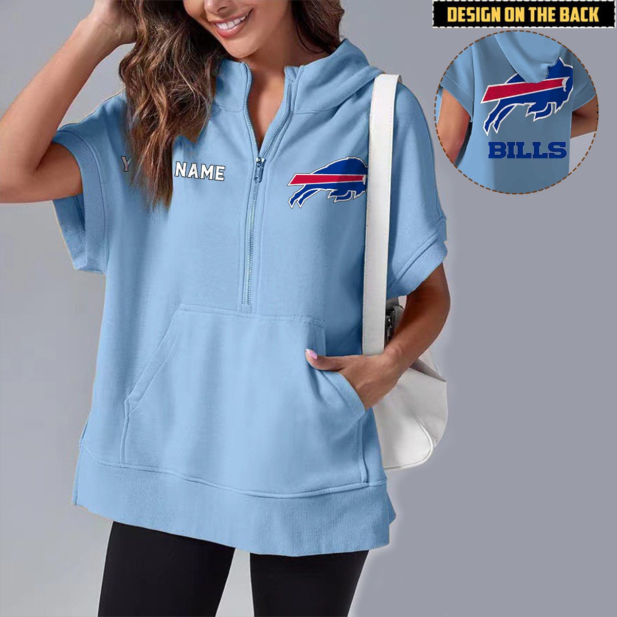 BUF x NFL Short Sleeve Zip Hoodie DATND TANTD