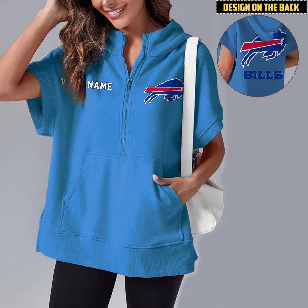 BUF x NFL Short Sleeve Zip Hoodie DATND TANTD