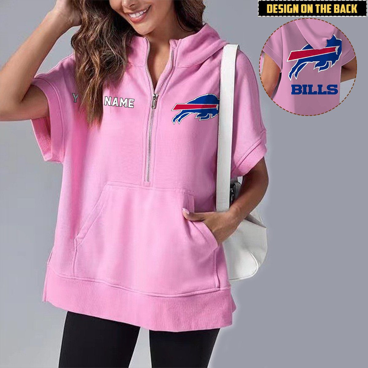 BUF x NFL Short Sleeve Zip Hoodie DATND TANTD