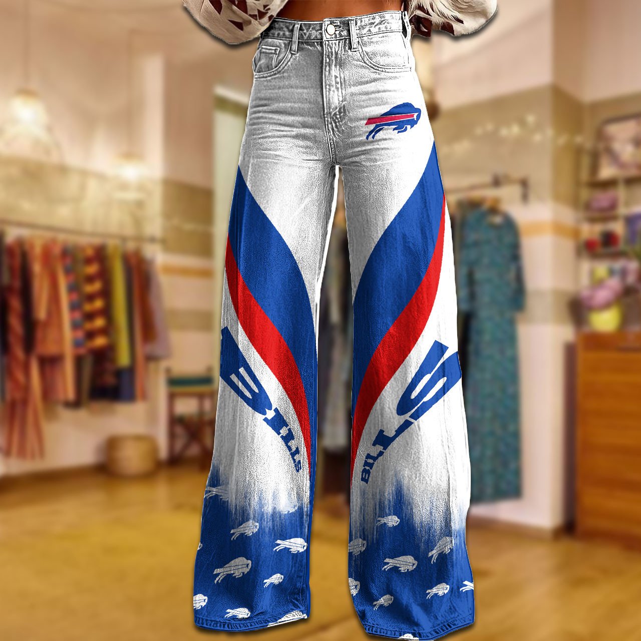BUF x NFL Women's Casual Wide Leg Pants DATND TANTD 281025