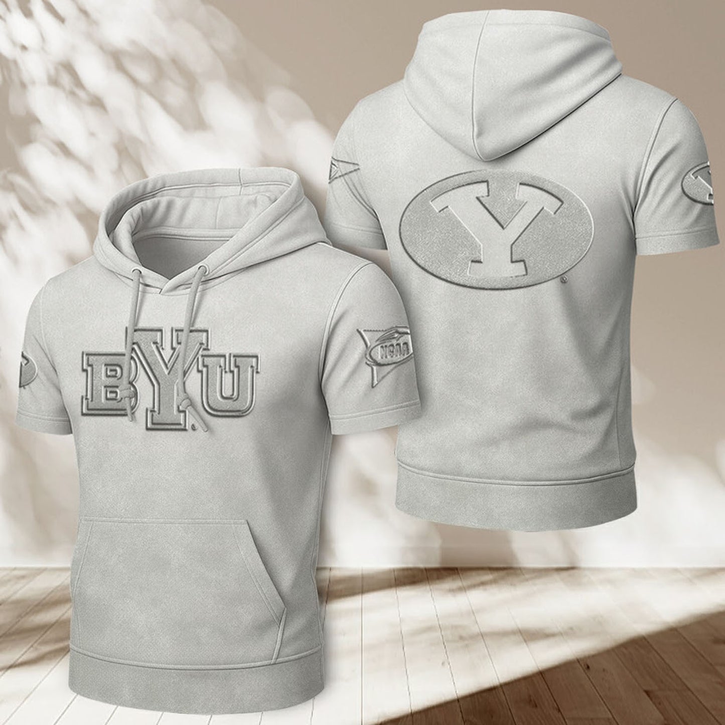 BYU x NCAA Half Sleeve Hoodie T-Shirt DatND ThuongNH