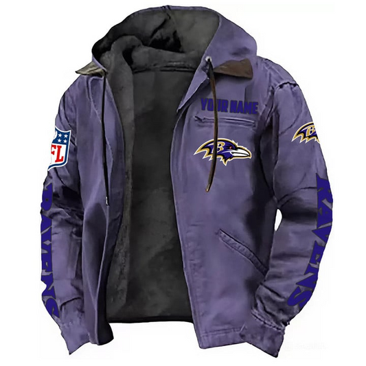 Baltimore Ravens Hooded Cardigan Jacket  V1 NAK
