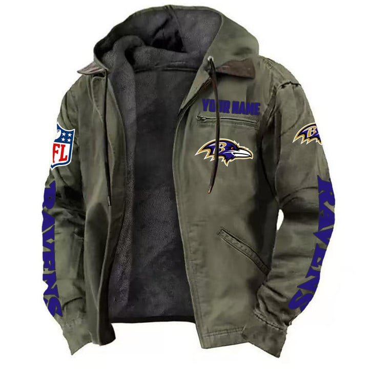 Baltimore Ravens Hooded Cardigan Jacket  V1 NAK