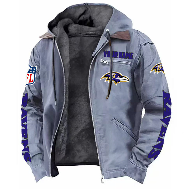 Baltimore Ravens Hooded Cardigan Jacket  V1 NAK