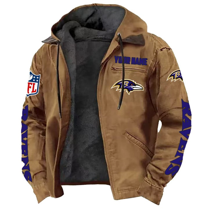Baltimore Ravens Hooded Cardigan Jacket  V1 NAK