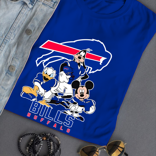 Buffalo Bills Mickey Goofy Donald Disney NFL T-Shirt DATND TANTD