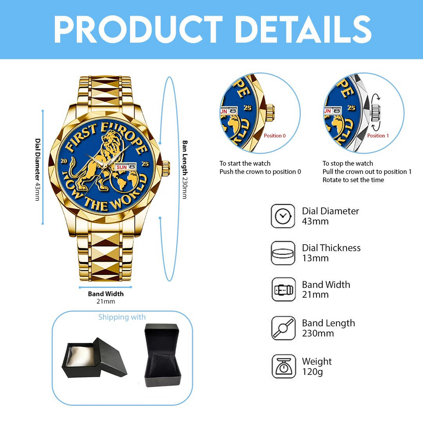 CFC x RL Alloy Luxury Quartz Watch DATND TANTD