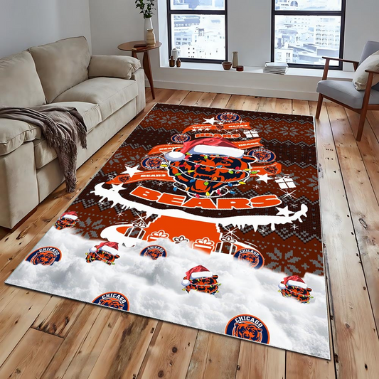 CHI NFL Chrismas Carpet Rug DDT NTL