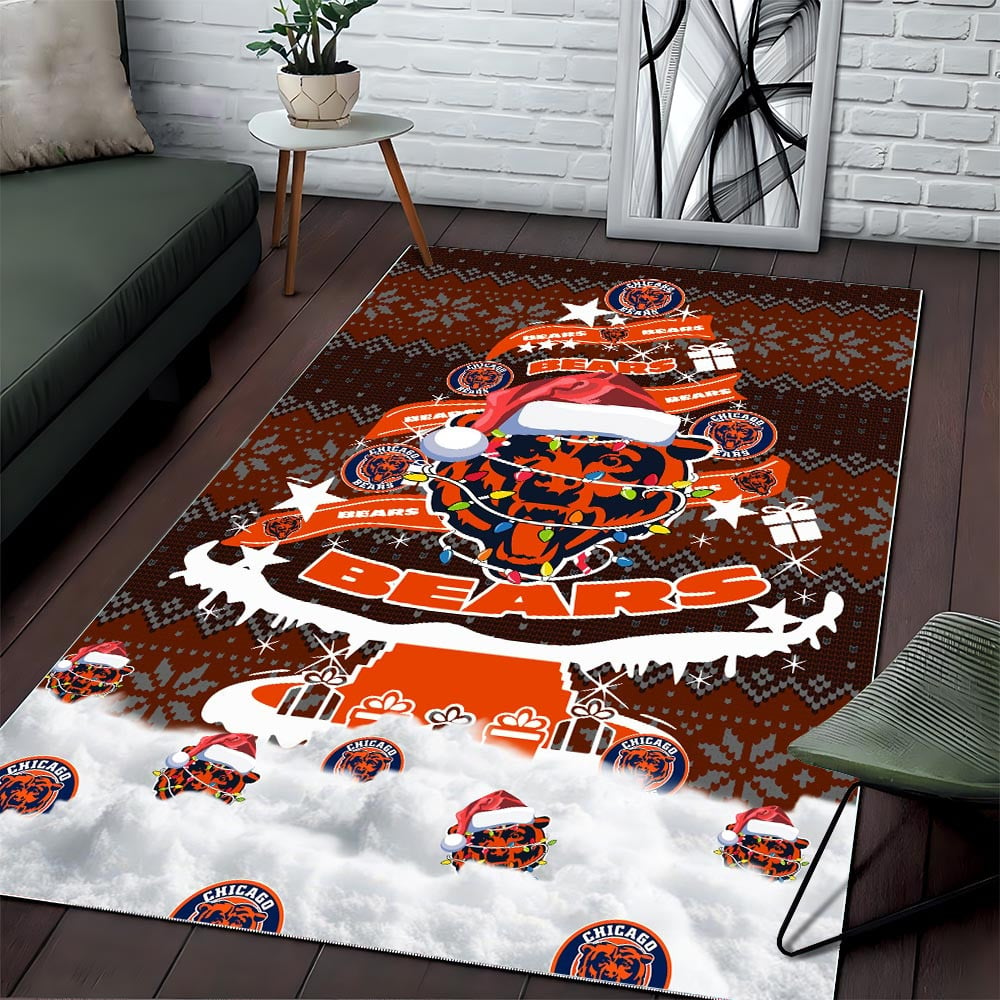 CHI NFL Chrismas Carpet Rug DDT NTL