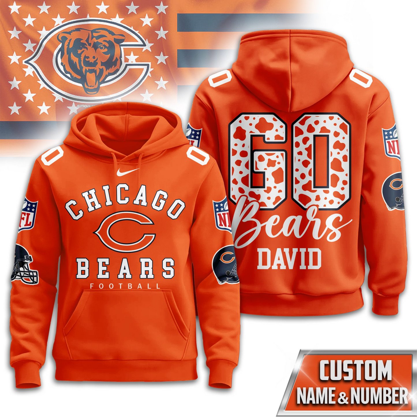 CHI Premium NFL Custom Game Day Hoodie DDT NTL