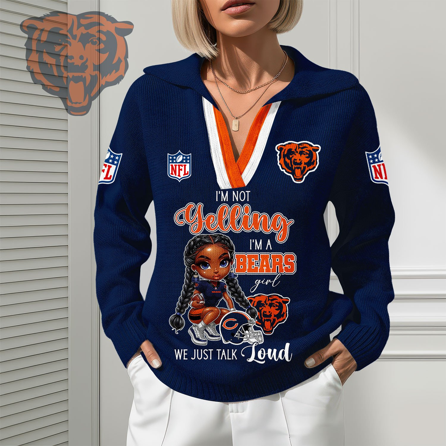 CHI Premium NFL Fan Classic Knit Pullover DDT CTND