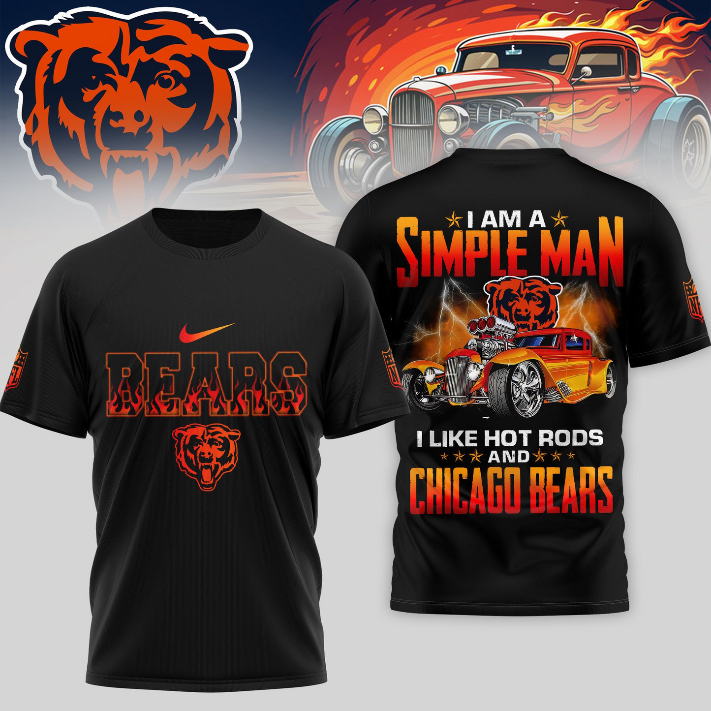 CHI Premium NFL Hot Rods 3D Shirt DDT HLPHUONG