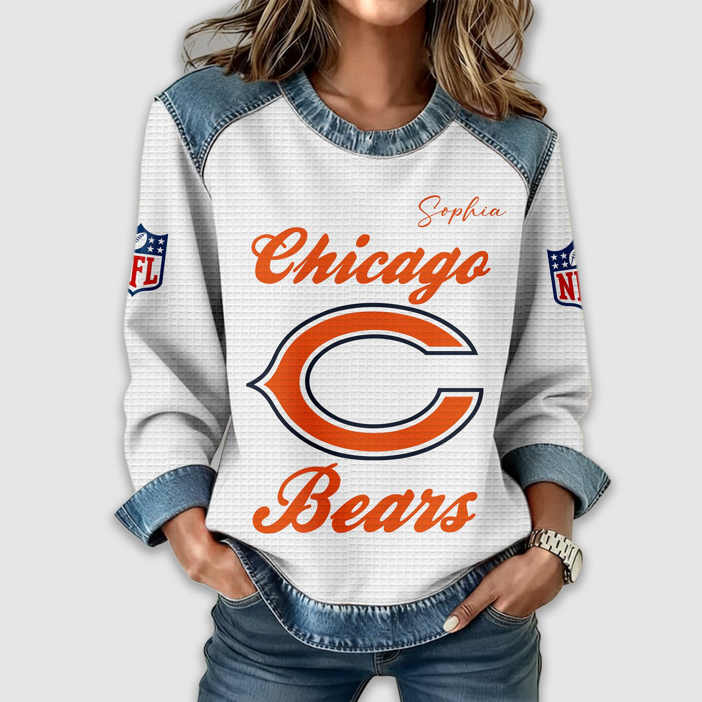 CHI Premium NFL Print Casual Sweatshirt DDT CTND