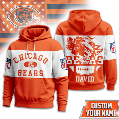 CHI Premium NFL Touchdown Spirit Personalized Hoodie DDT CTND