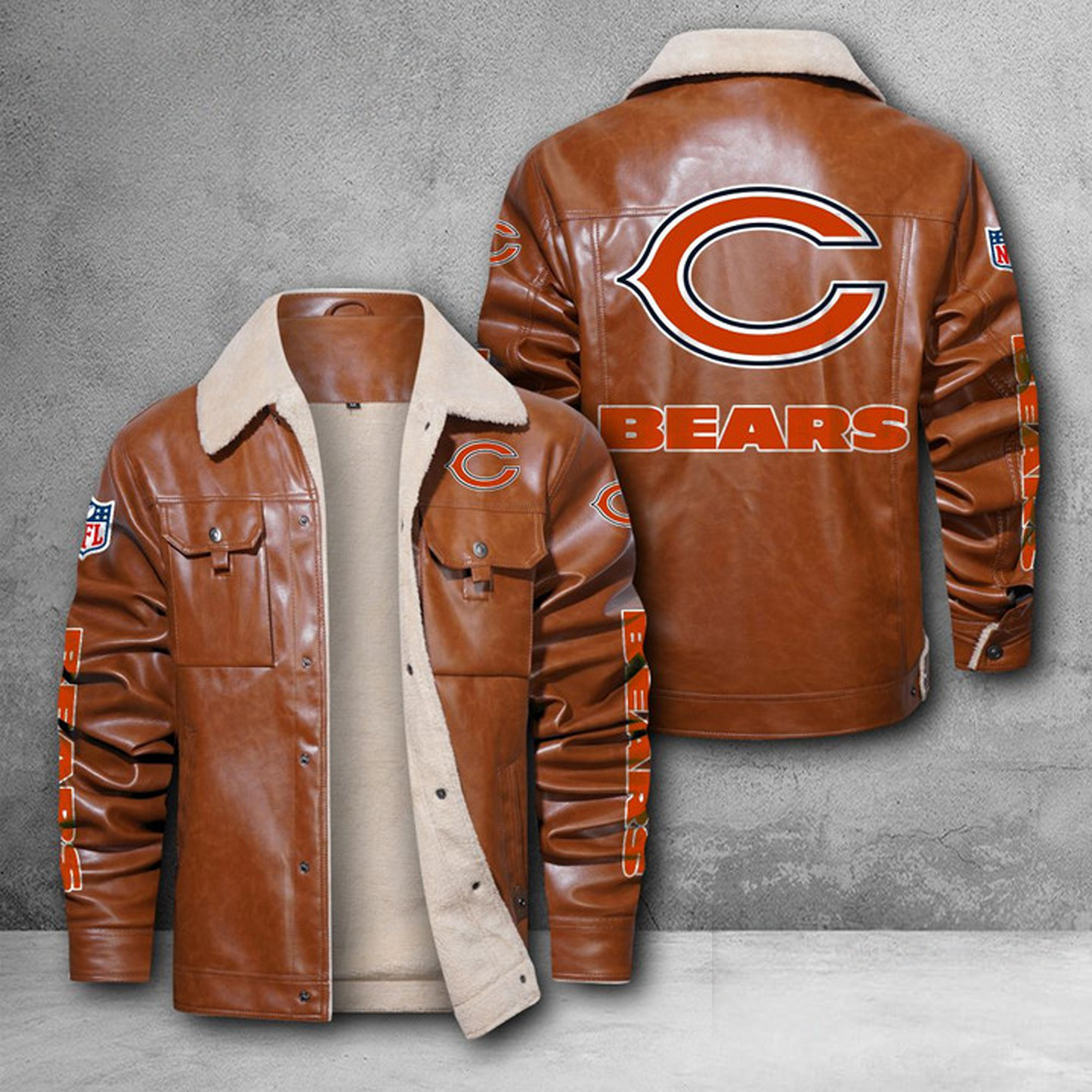 CHI X NFL LEATHER JACKET DATND THUONGNH