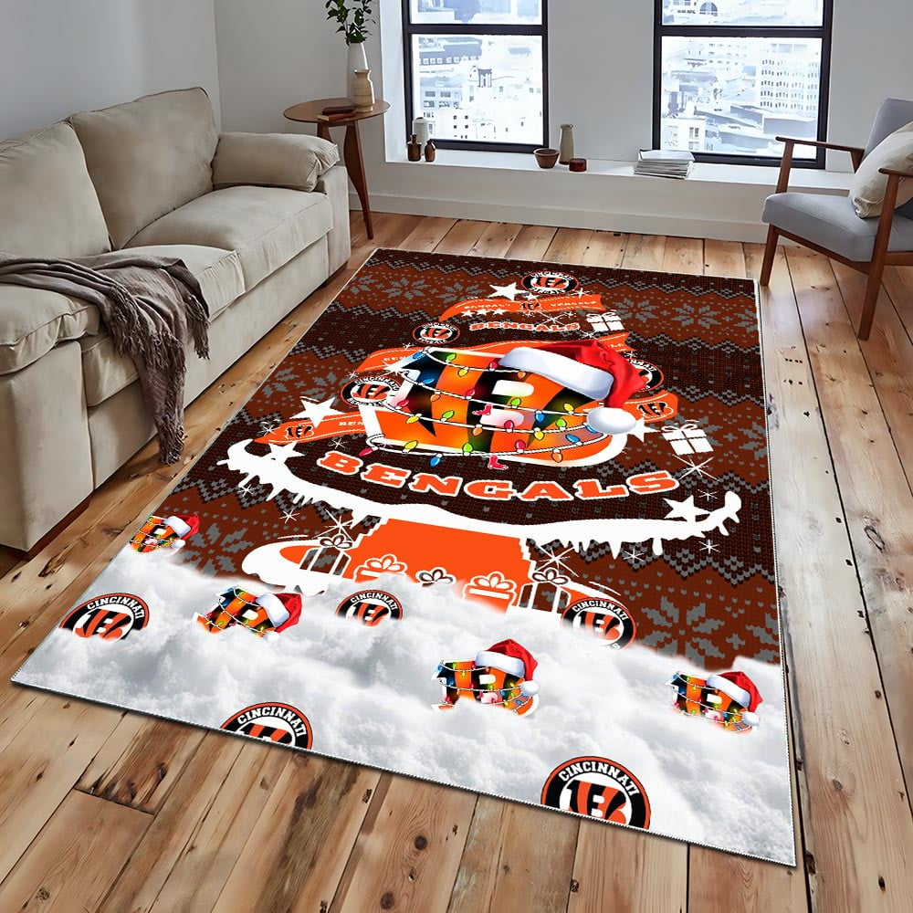 CIN NFL Chrismas Carpet Rug DDT NTL