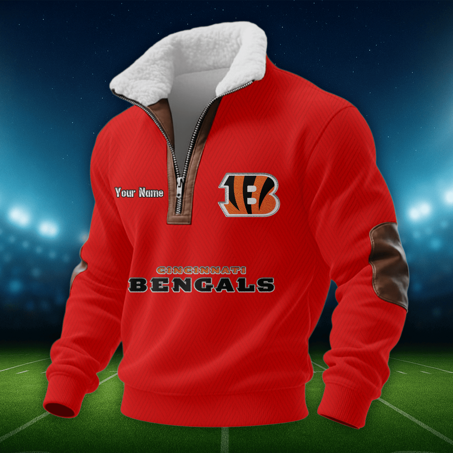 CIN NFL Men Fur Collar Sweatshirt DDT CTND
