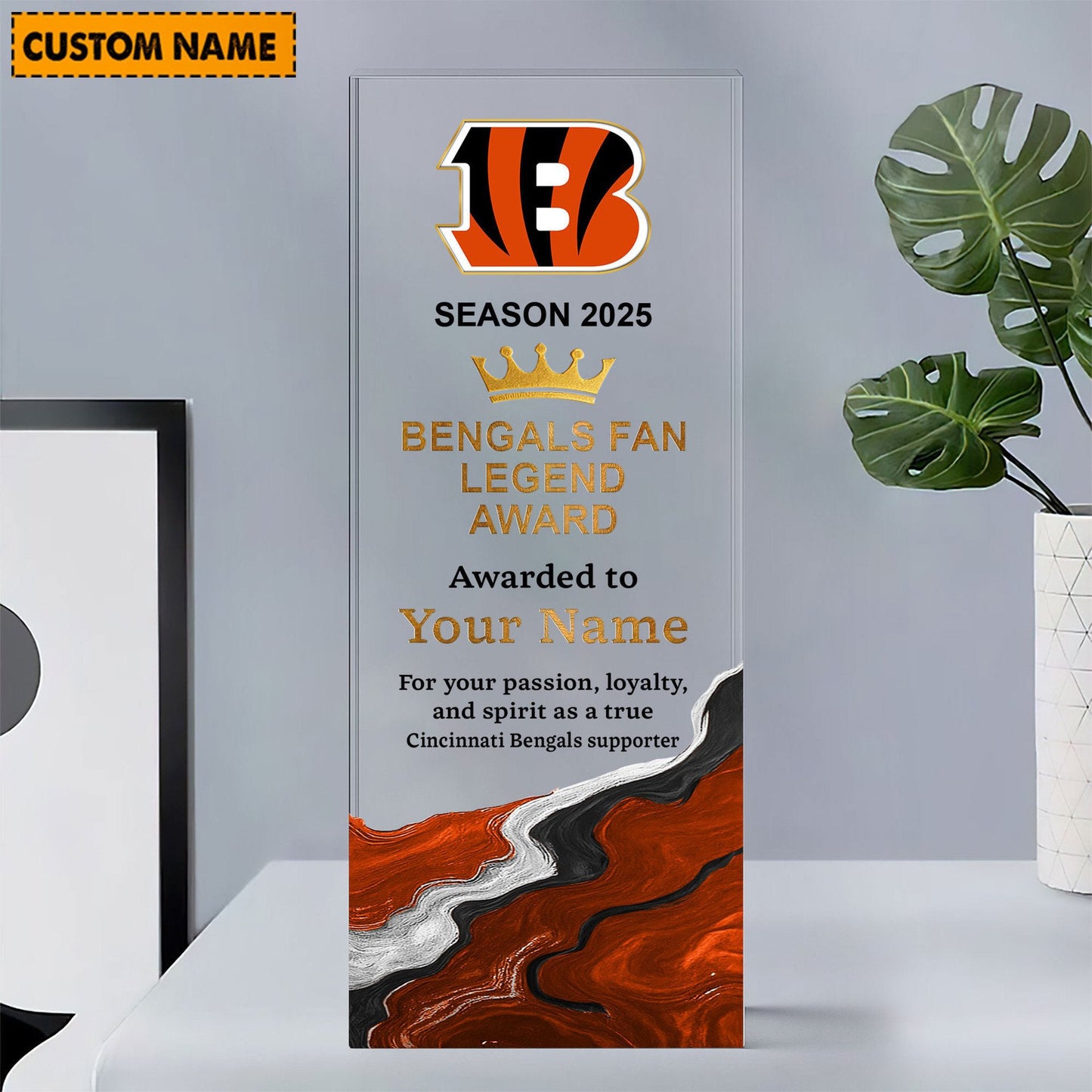 CIN NFL Personalized Acrylic Award Plaque Funny Christmas Gift For Family DDT NTL