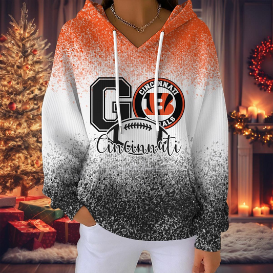 CIN NFL Women Hooded Sweatshirt DDT NTL