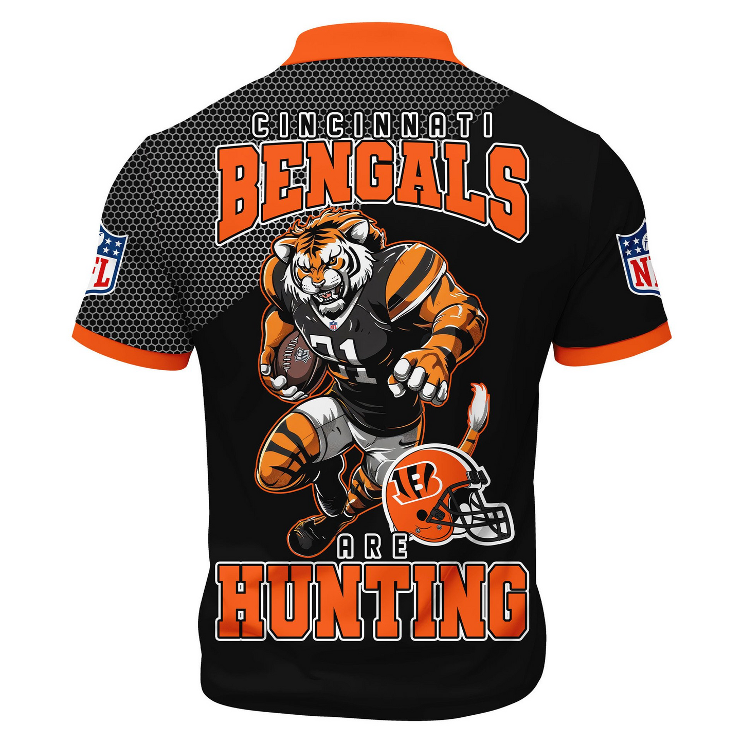 CIN Premium NFL Game Day Polo With Zipper Shirt DDT NTL