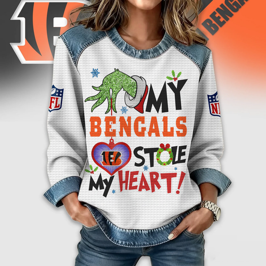 CIN Premium NFL Grinch Women‘s Casual Sweatshirt DDT 081125 NTL